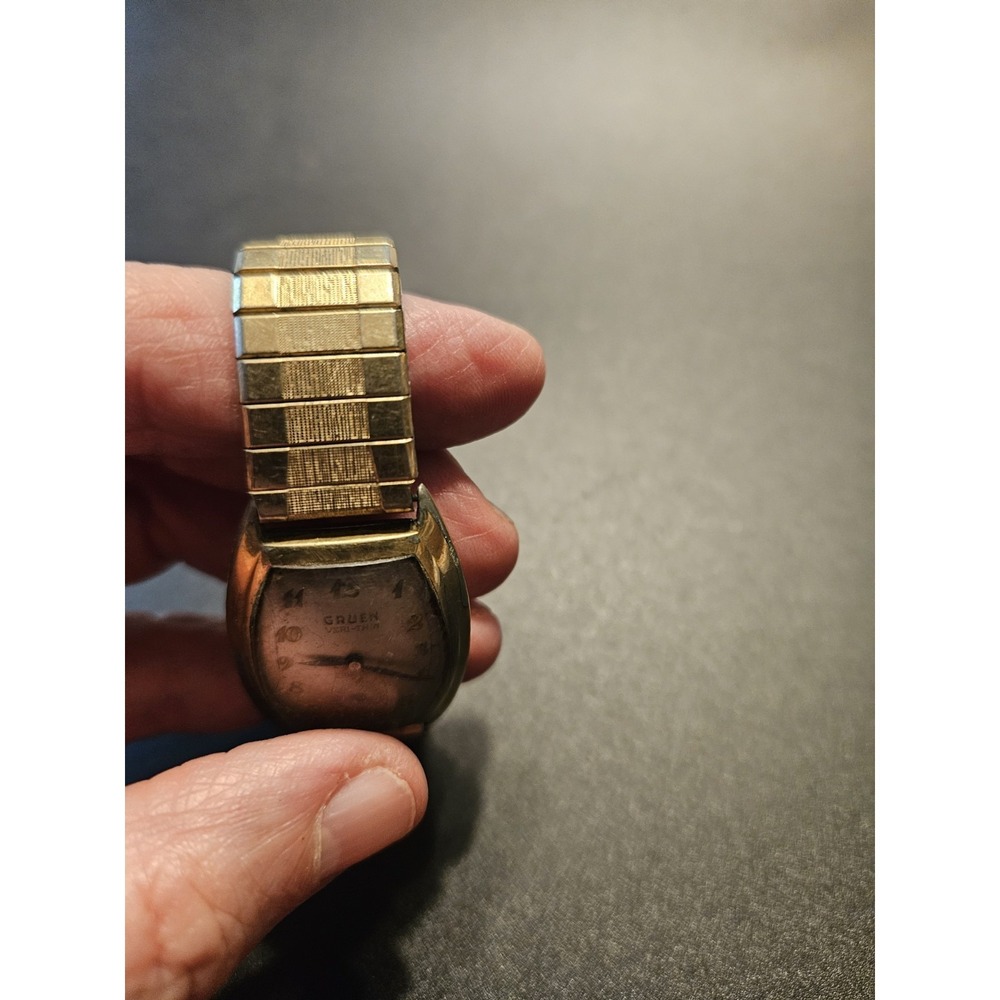 Vintage GRUEN VERI-THIN Flex Band Gold Filled Watch (599) - Picture 8 of 9